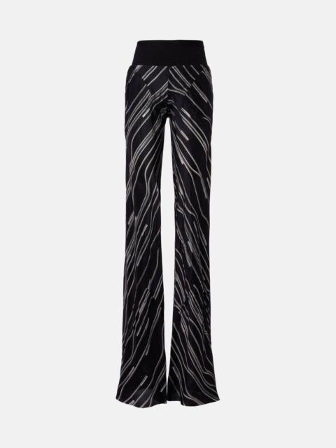 Bias cady crêpe wide-leg pants