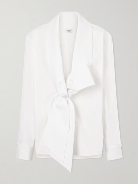 Scarf-detailed Cotton-poplin Shirt