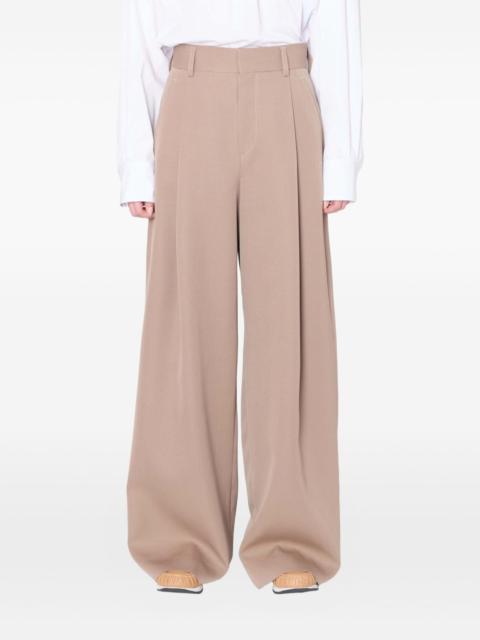 pleated-front palazzo pants