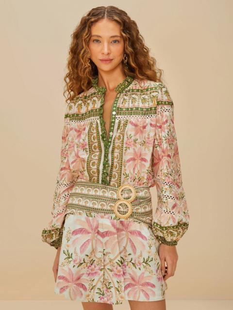 Palm Dream Off-White Double Waistband Mini Skirt