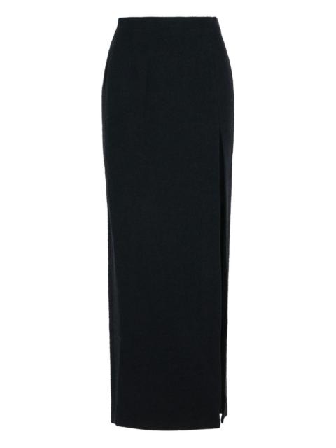 side-split wool-blend skirt