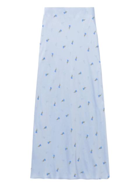 floral-print midi skirt