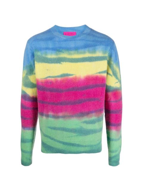 striped tie-dye cashmere jumper