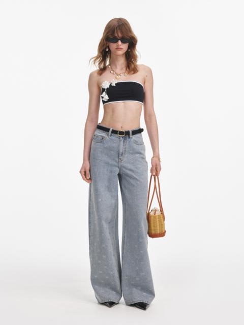 Light Blue Diamante Bow Jeans