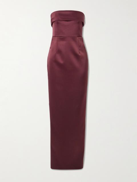 Rhea Strapless Duchesse-satin Gown