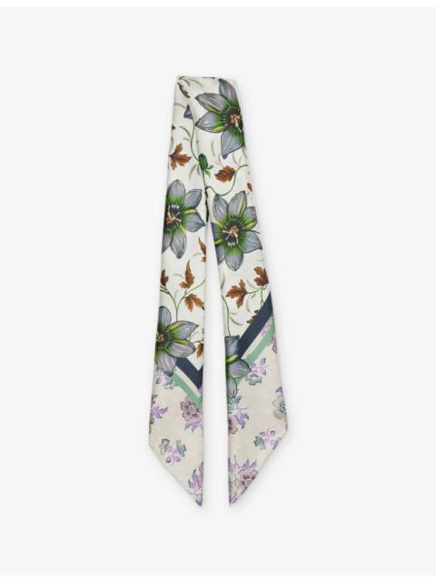 Floral-Print Silk Scarf