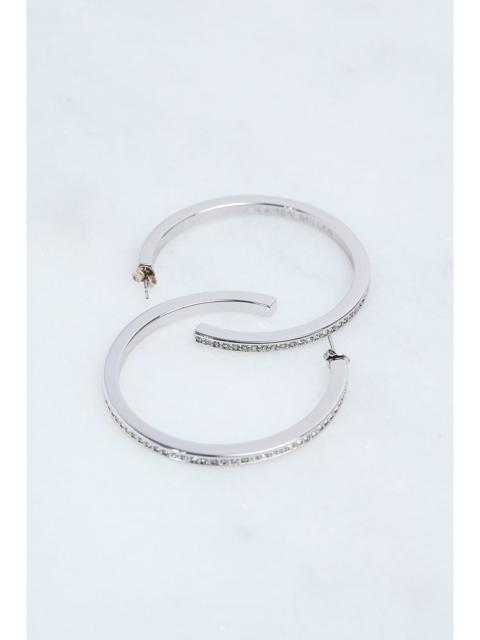Hand Set European Crystal Large Hoop Earrings