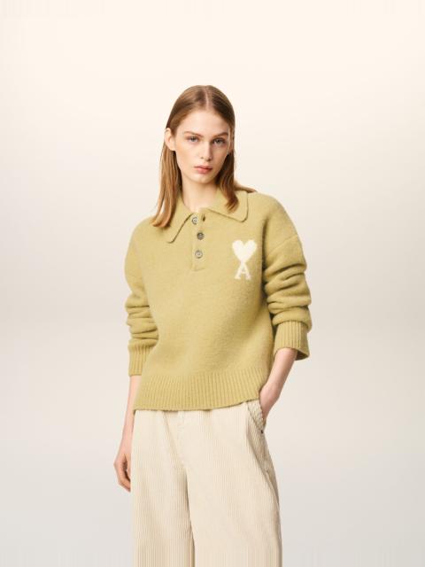 YELLOW ALPACA LONG  SLEEVES AMI DE COEUR POLO