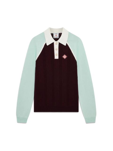 Cotton Knit Long Sleeve Polo | Casablanca Paris
