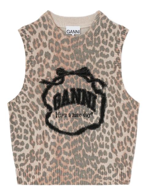 leopard-print vest