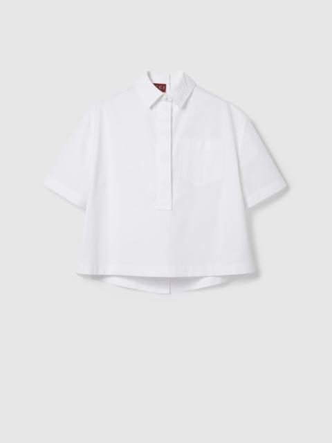Embossed cotton poplin shirt