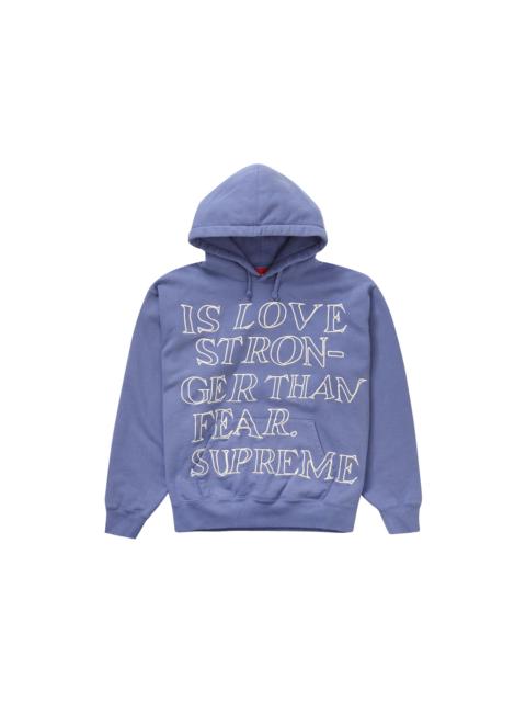 Supreme Stronger Than Fear Hooded Sweatshirt Light Purple