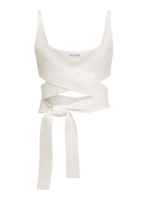 Cross Leather Top white