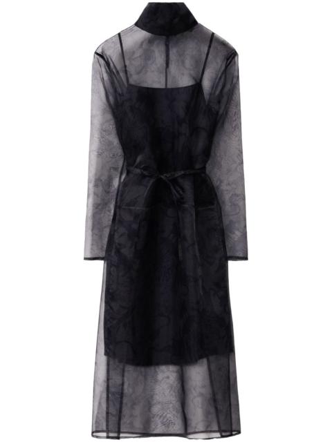 printed silk midi dress