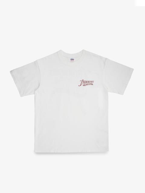 7.5OZ PRINTED LOOPWHEEL CREW NECK T-SHIRT - WHITE