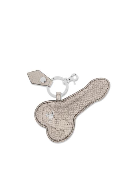 orb-detail leather keyring