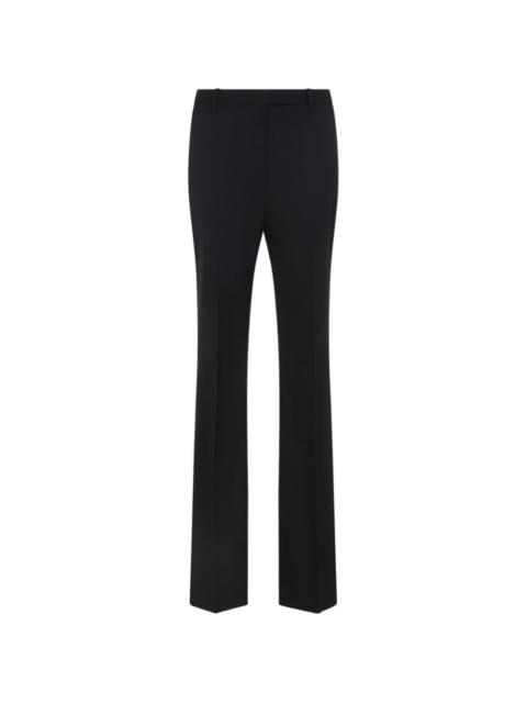 pressed-crease wool trousers