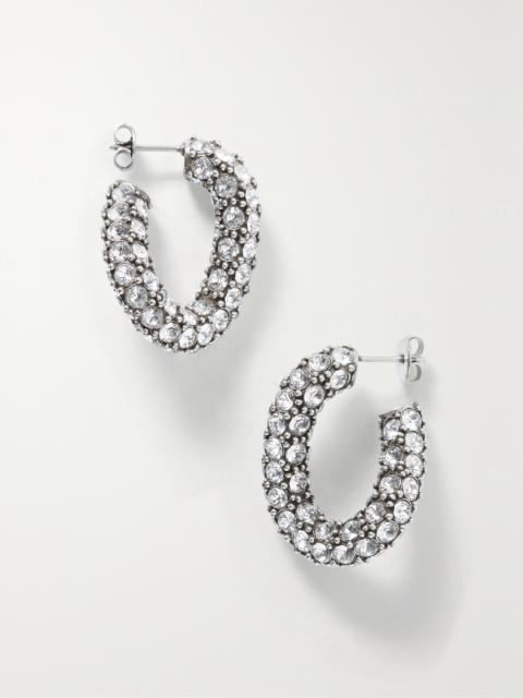 Silver-tone Crystal Hoop Earrings
