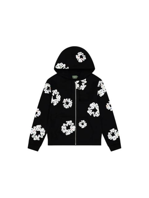 Denim Tears Rhinestone Cotton Wreath Zip Hoodie Black
