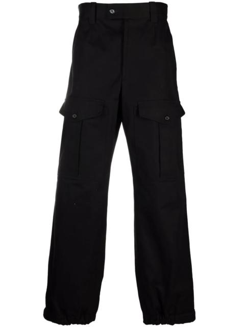 flap-pocket cotton trousers