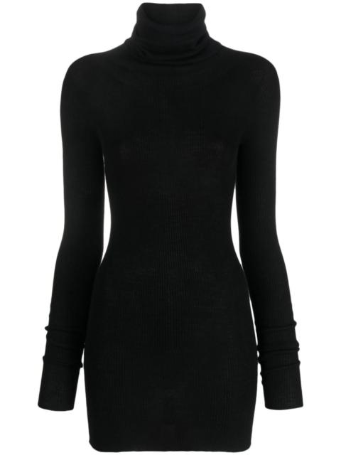 ribbed-knit wool minidress