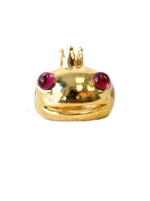 GOLD PINK FROG PRINCE RING