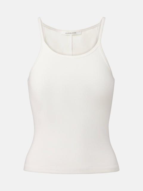 Ribbed-knit cotton tank top