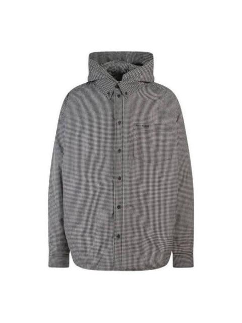 Balenciaga Plaid Padded Jacket-Shirt 'Black White' 735662TNO781070