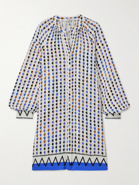 Meaza Belted Printed Ecovero-satin Mini Dress