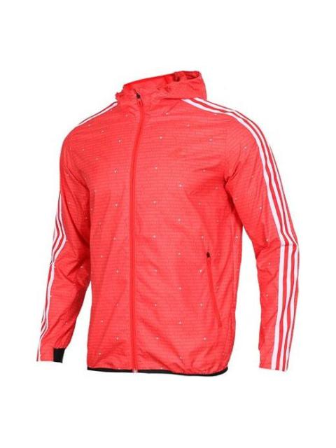 adidas Wb Aop 3s Woven Casual Sports Hooded Jacket Red DW4623