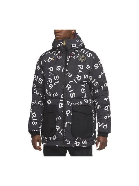 Air Jordan x Paris Saint-Germain Down AOP Parka 'Black' CK9736-010