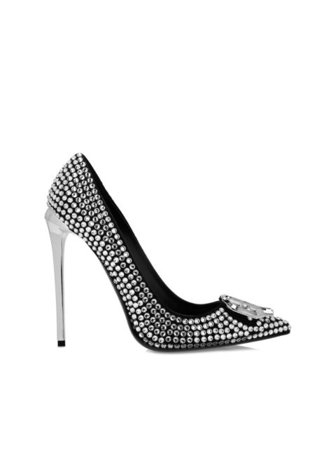 120mm rhinestone-embellished pumps