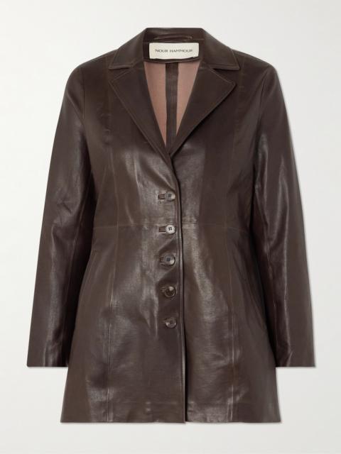 Monica Paneled Leather Blazer