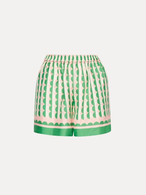 GEOMETRIC CIRCLE SILK TWILL SHORTS