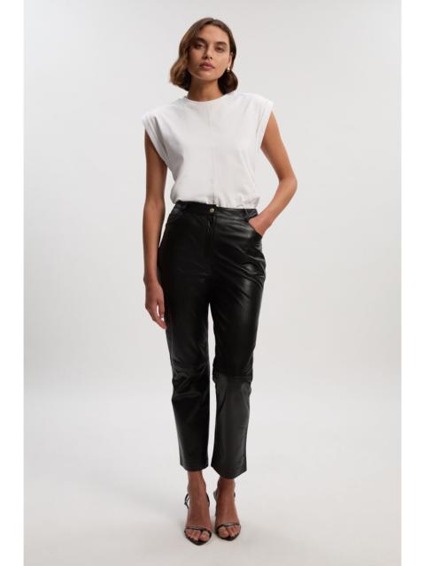 Leather Straight Leg Trouser