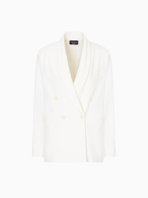 ICON COMPACT PIQUÉ DOUBLE-BREASTED BLAZER