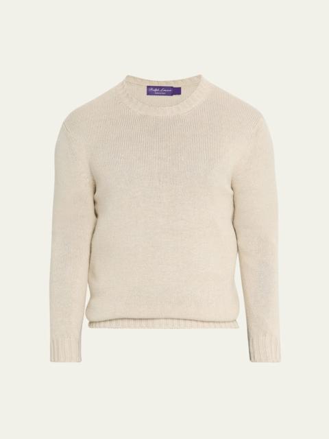 Men's Silk and Linen Knit Crewneck Sweater