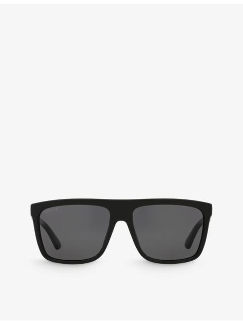 GG0748S rectangular-frame injected sunglasses
