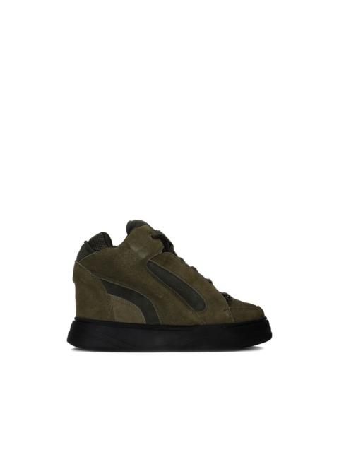 suede heeled sneakers