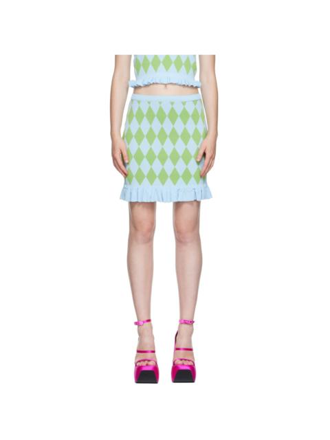 SSENSE Exclusive Blue Argyle Miniskirt