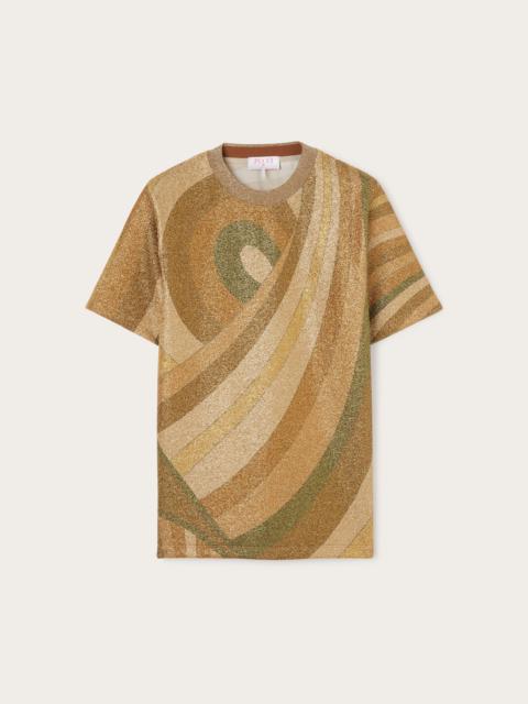MARMO PRINT JERSEY LAMÉ T-SHIRT