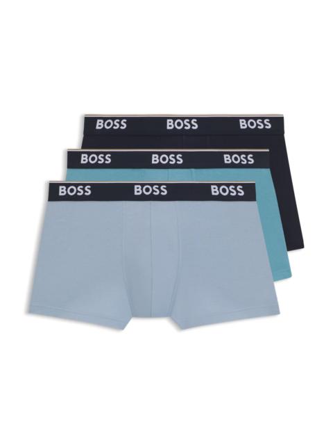 THREE-PACK OF STRETCH-COTTON TRUNKS WITH LOGO WAISTBANDS