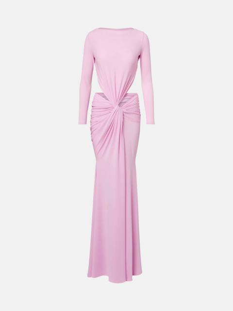 Gathered crêpe jersey gown