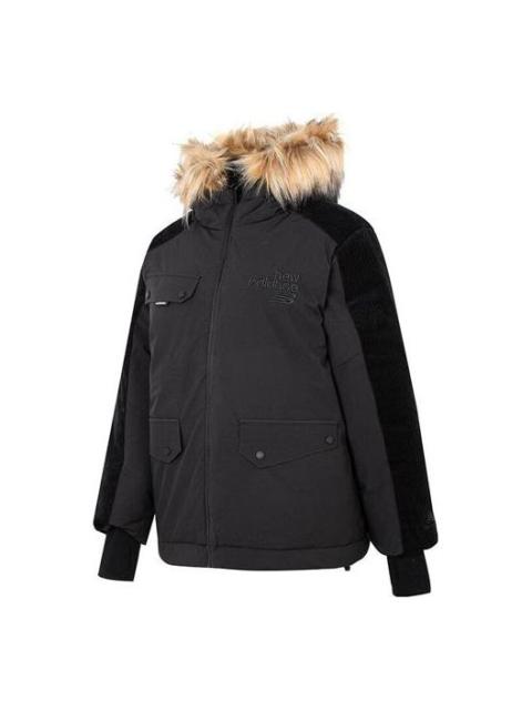 (WMNS) New Balance Winter Windproof Coat 'Black Brown' AWJ24306-BK