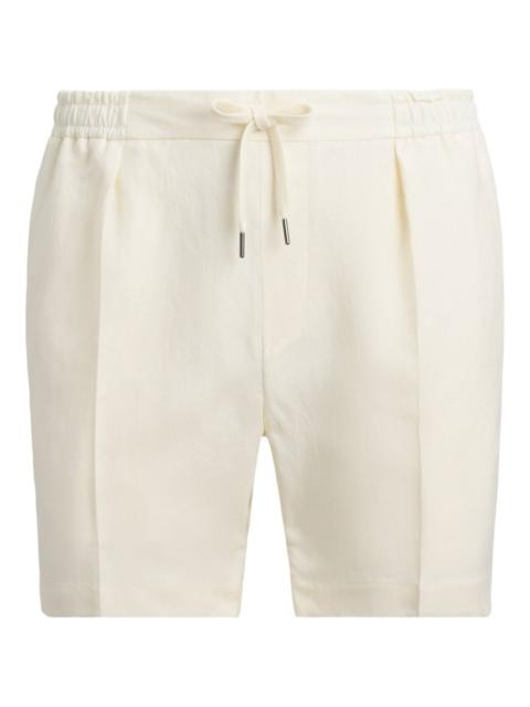 pleated-front drawstring shorts