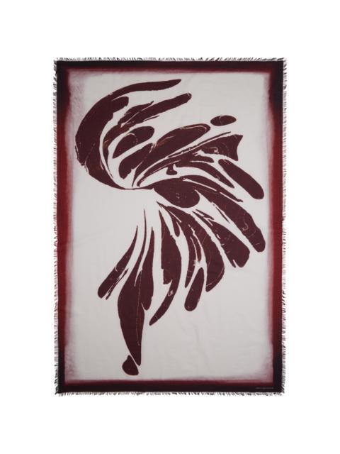 Burgundy & Gray Printed Scarf