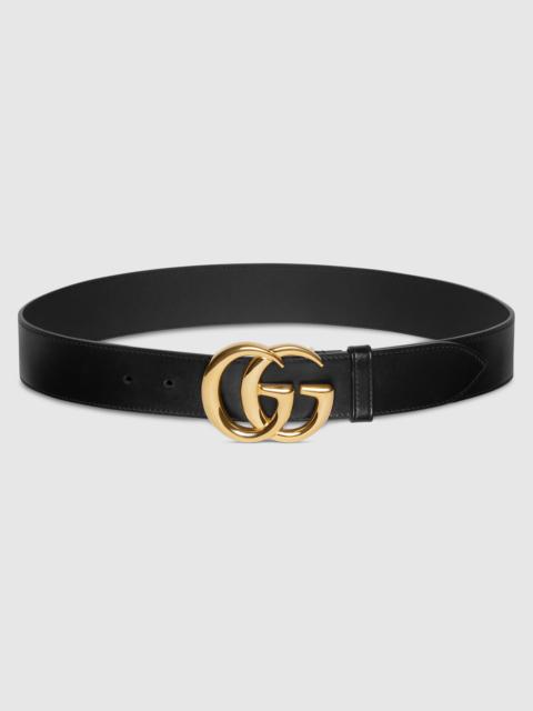 GG Marmont leather belt with shiny buckle