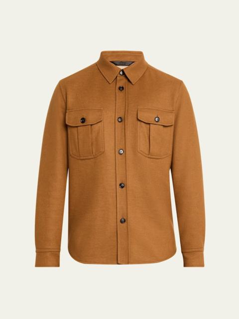 Men's Wool and Cashmere Double-Face Overshirt