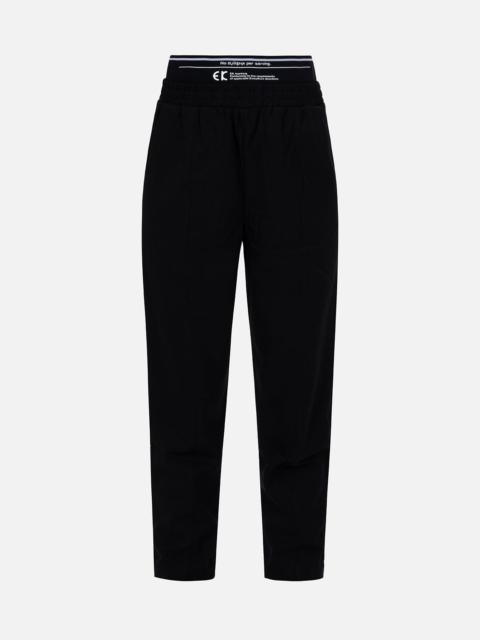 Logo Print Waistband Tapered Pants