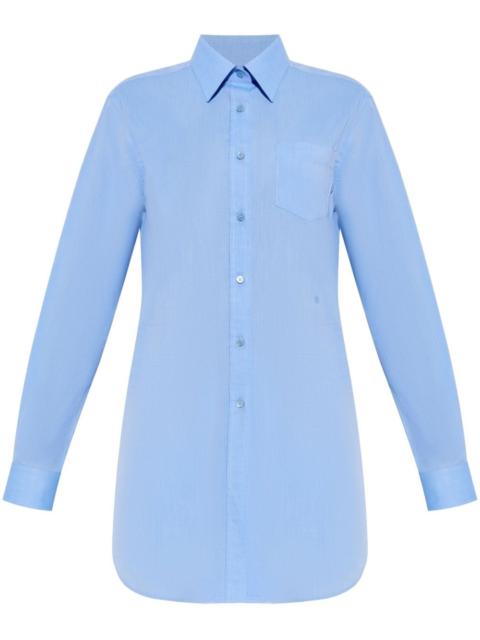logo-embroidered shirt dress